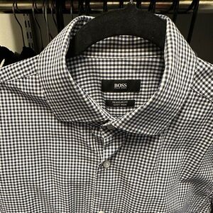 Boss men dress shirt regular fit easy iron size 16